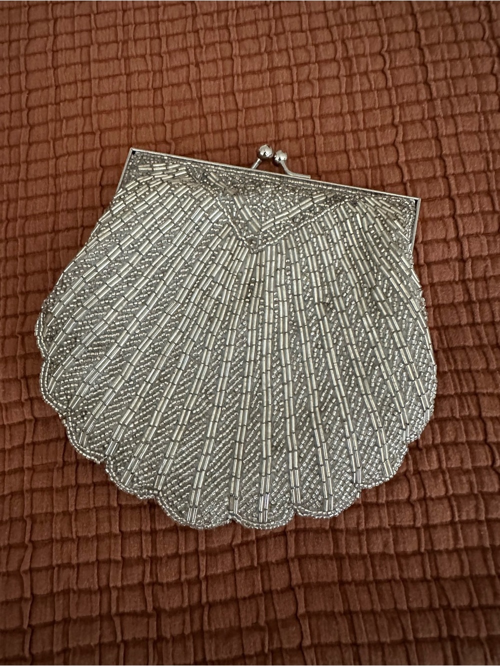 Silver Beaded Shell Clutch - Women Skirts Accessory